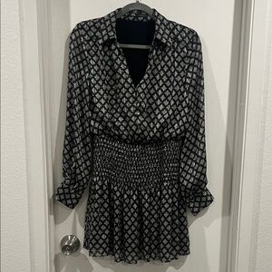 Zara Black and White Patterned Mini Dress